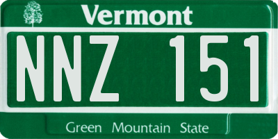 VT license plate NNZ151