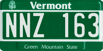 VT license plate NNZ163