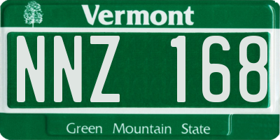 VT license plate NNZ168