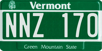 VT license plate NNZ170