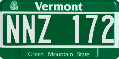 VT license plate NNZ172