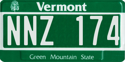 VT license plate NNZ174