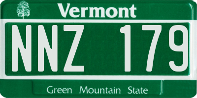 VT license plate NNZ179
