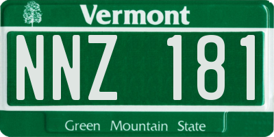VT license plate NNZ181