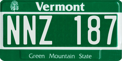 VT license plate NNZ187