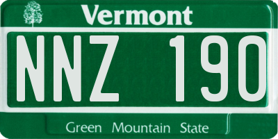VT license plate NNZ190