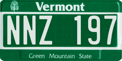 VT license plate NNZ197