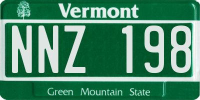 VT license plate NNZ198