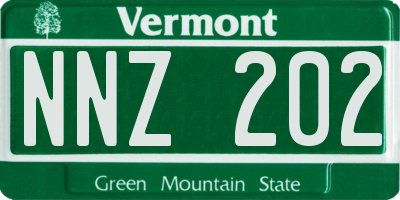 VT license plate NNZ202