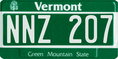VT license plate NNZ207