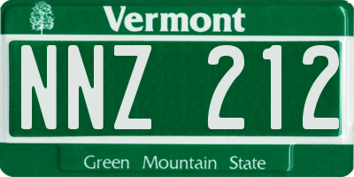 VT license plate NNZ212
