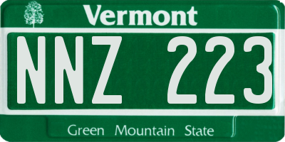 VT license plate NNZ223