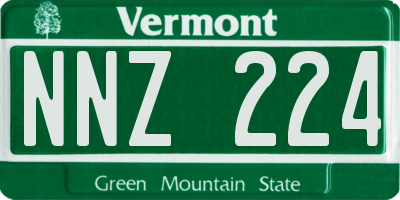 VT license plate NNZ224