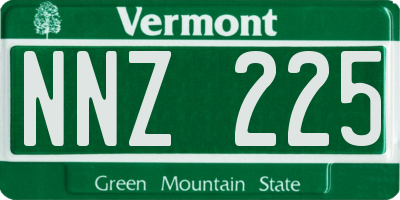 VT license plate NNZ225