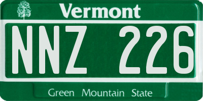 VT license plate NNZ226