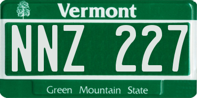 VT license plate NNZ227