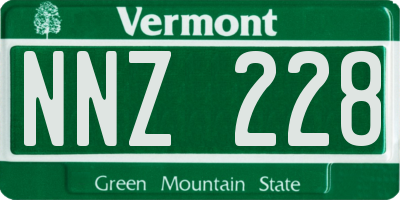 VT license plate NNZ228