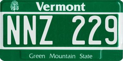 VT license plate NNZ229
