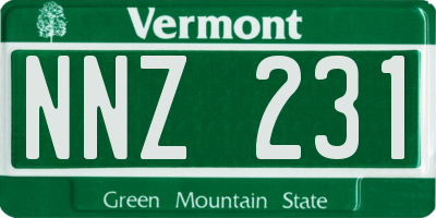 VT license plate NNZ231