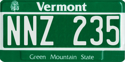 VT license plate NNZ235