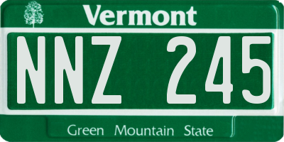 VT license plate NNZ245