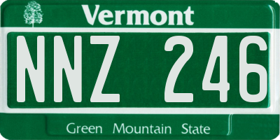 VT license plate NNZ246
