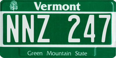 VT license plate NNZ247