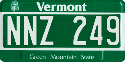 VT license plate NNZ249