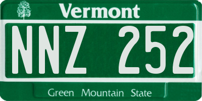 VT license plate NNZ252