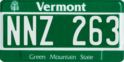 VT license plate NNZ263