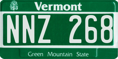 VT license plate NNZ268