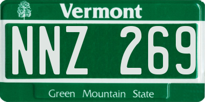 VT license plate NNZ269