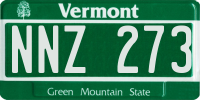 VT license plate NNZ273