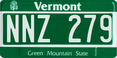 VT license plate NNZ279