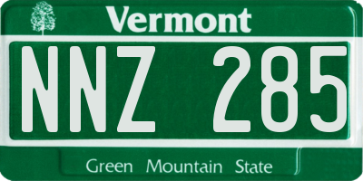 VT license plate NNZ285