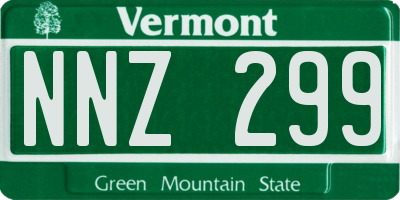 VT license plate NNZ299