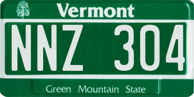 VT license plate NNZ304