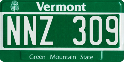 VT license plate NNZ309