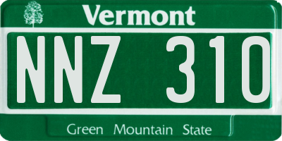 VT license plate NNZ310