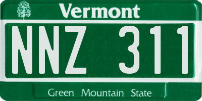 VT license plate NNZ311