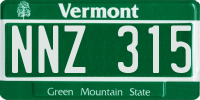 VT license plate NNZ315