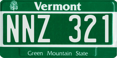 VT license plate NNZ321