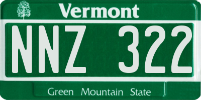 VT license plate NNZ322