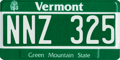 VT license plate NNZ325