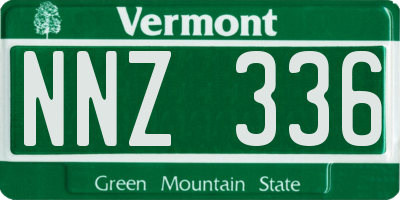 VT license plate NNZ336