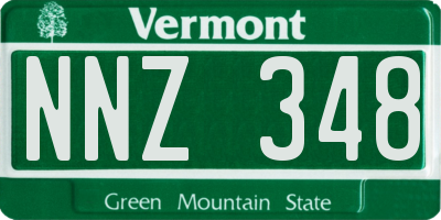 VT license plate NNZ348