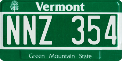 VT license plate NNZ354