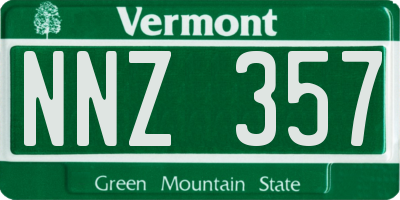VT license plate NNZ357