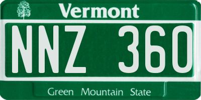 VT license plate NNZ360
