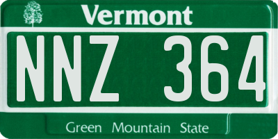 VT license plate NNZ364